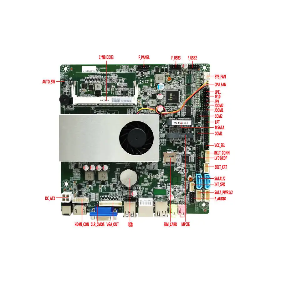 2025 OEM/ODM QM9500H Broadwell-U Motherboard with 8 USB Ports for Embedded PC & POS Systems