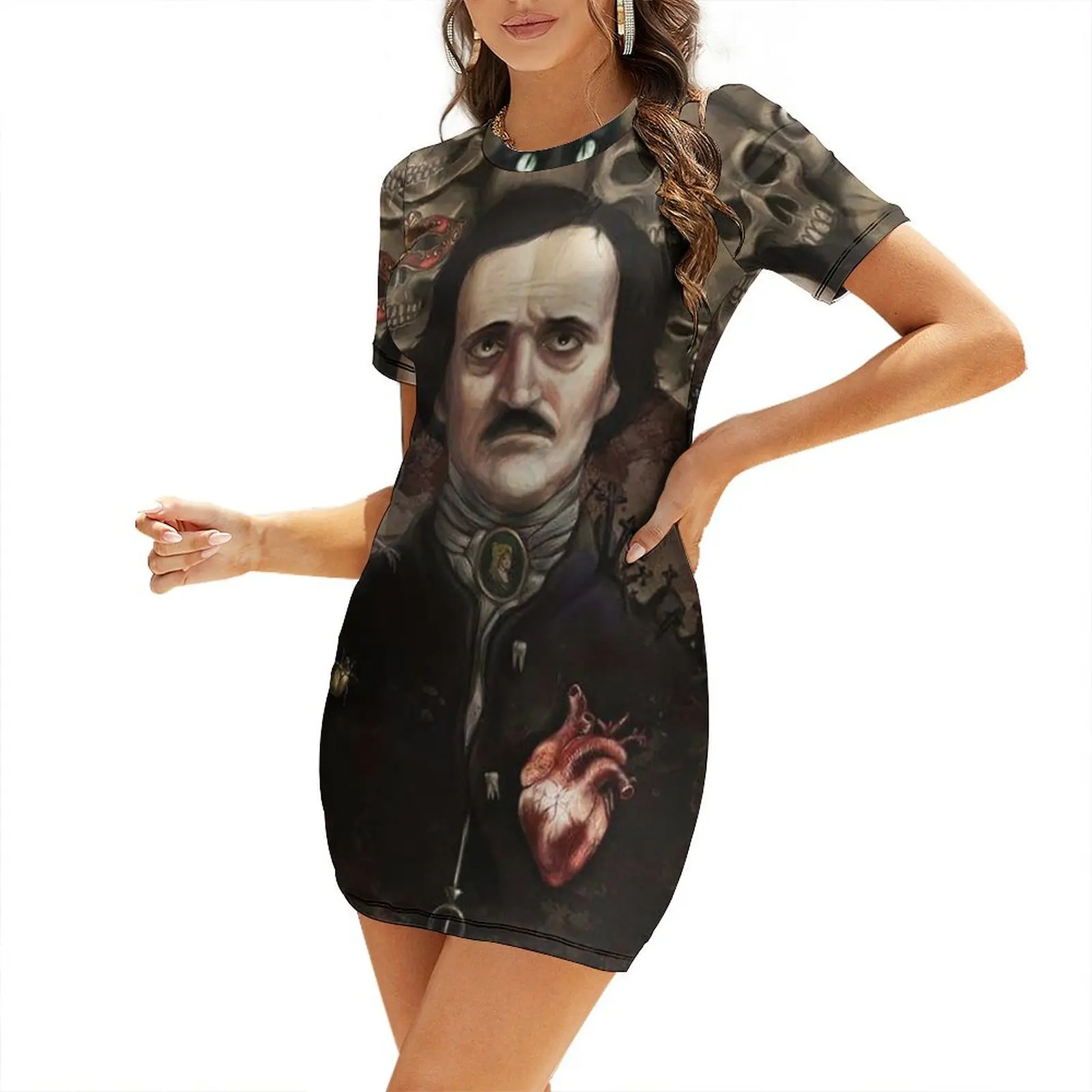 

edgar allan poe Short Sleeved Dress summer outfits for women 2025 Long dresses sensual sexy dress for women luxury dresses