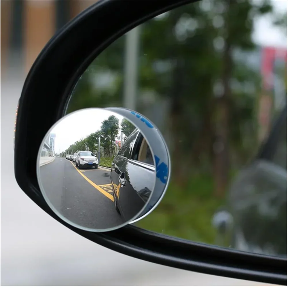 Blind Spot Auxiliary Backup Mirror Car with Reflective Frameless Small Round Mirror 360 Degree Adjustable Rear Convex Mirror