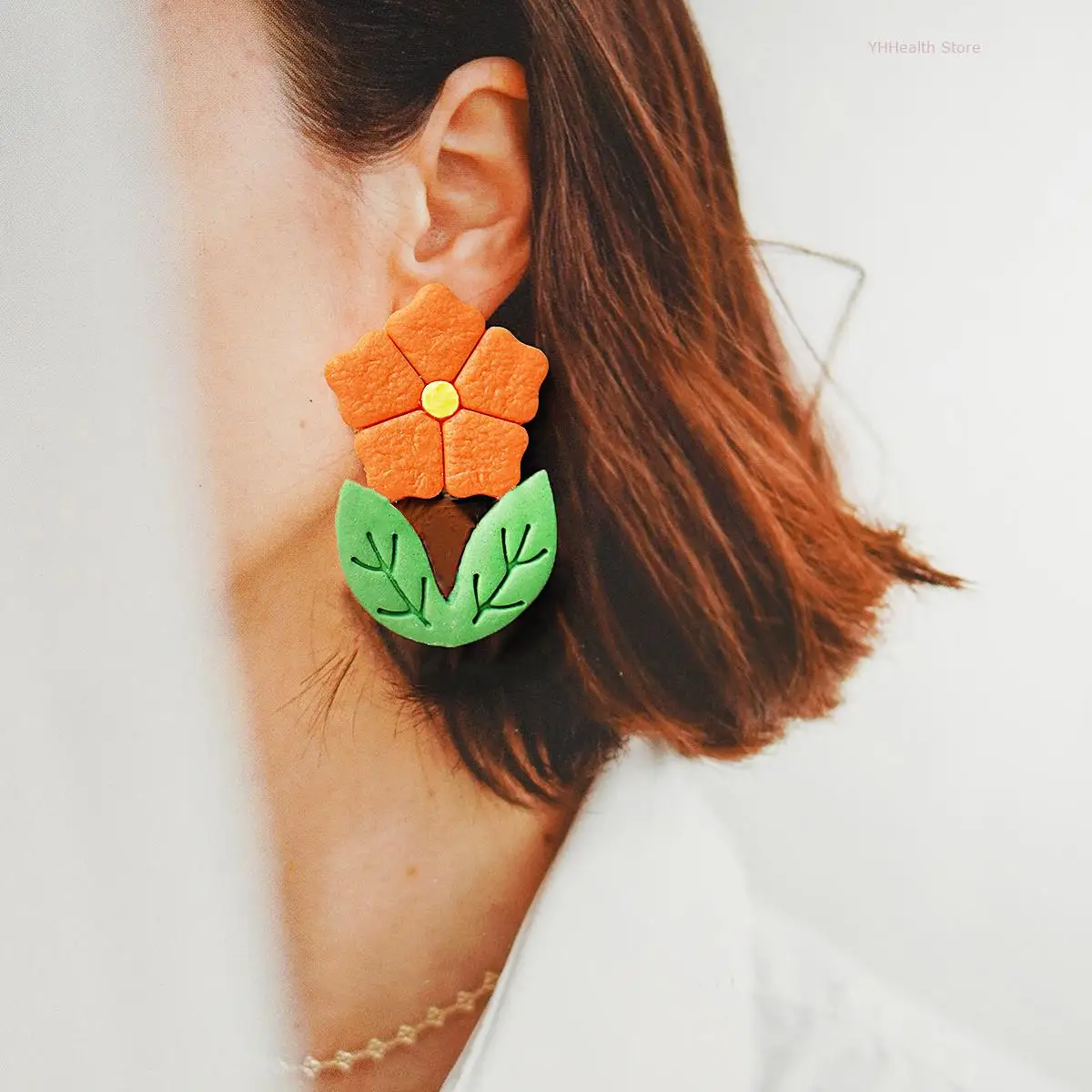 Flower Leaf Combination Clay Earrings Mould 3D Floral Leaf Design DIY Polymer Soft Pottery Jewelry Cutting Mould Fresh Pendant