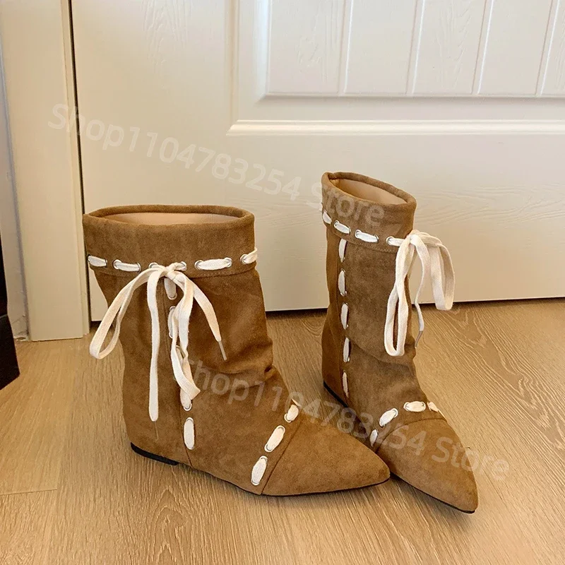 

Women's Flat Ankle Boots Fashion New 2025 Winter Trend Shoes Casual Party Pointed Brand Chelsea Designer Women Zapatos Mujer