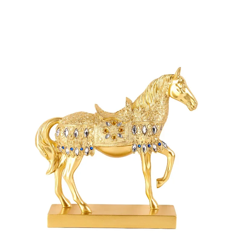 Imagem -05 - Golden War Horse Unicorn Statue Modern Office Desk Nordic Home Decor Decoração Acessórios Mobiliário Ornamentos 1pc