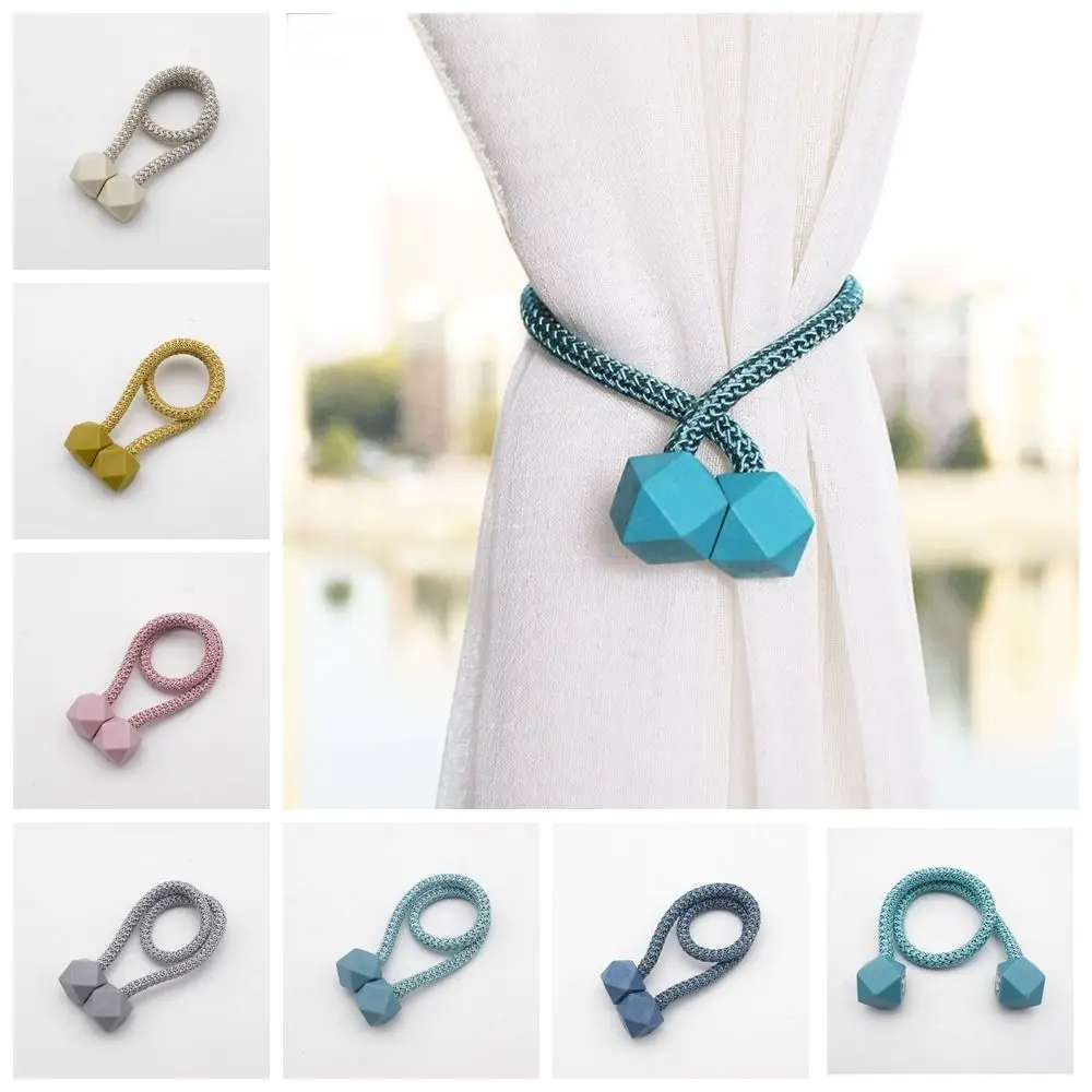 

No Punching Magic Cube Buckle Thickened No Pilling Curtain Holdback Rope Cross Weave Modern Magic Cube Curtain Tie