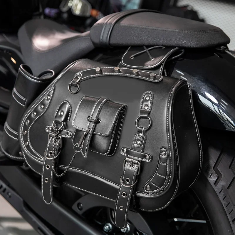 A Pair Cruiser Motorcycle Saddlebags Motobike Riding Panniers Soft Saddlebags Suitable for Cruiser/chopper/bagger/touring