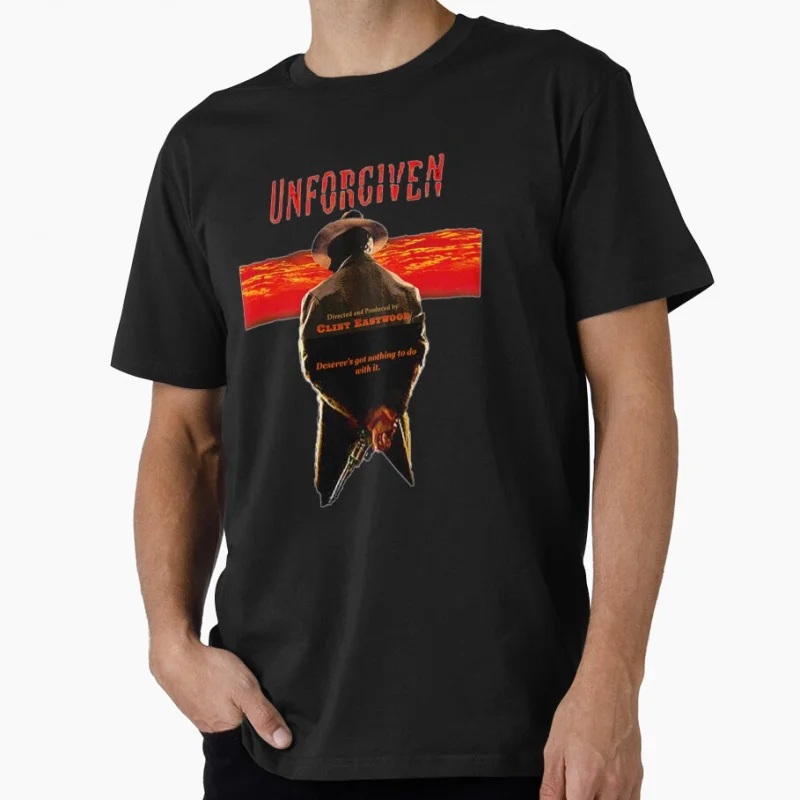 

Clint Eastwood unforgiven elec 80s western movie Vintage cowboy film gift t shirt Large size Tops 100% cotton worn print Clothes
