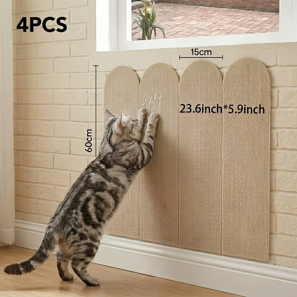 4pcs 60x15cm Self-Adhesive Shock Absorbing Door Stop Wall Protector, Suitable for Living Room Cabinets, Bathroom Toilets, And Ch