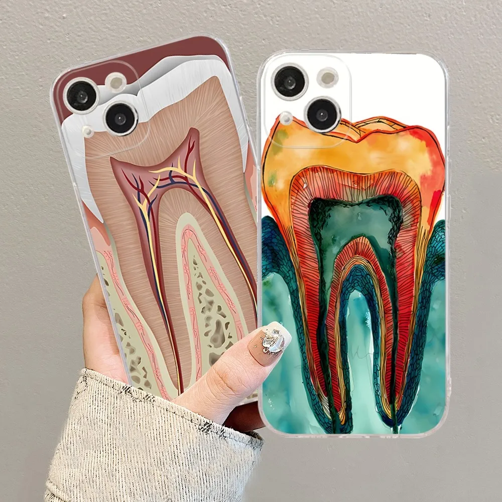 The Dentist Tooth Phone Case For iPhone 15 14 13 12 Mini 11 Pro XS Max X XR SE 6 7 8 Plus Soft Silicone Cover
