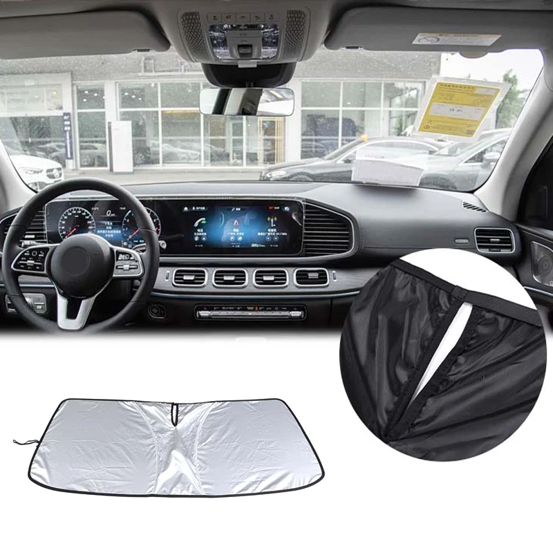 Car Accessories Front Windshield Sun Shade Memory Wire For Mercedes GLE 2020-2023