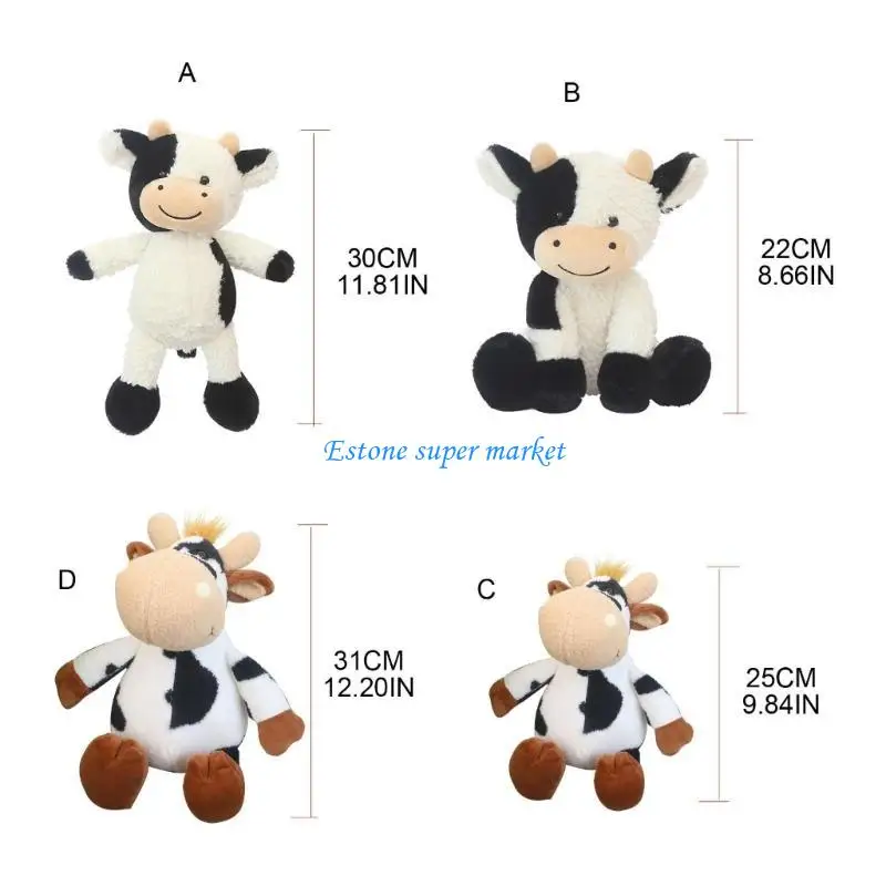090B Weiche gefüllte Kuh süße Plüschpuppe Baby Kinder schlafen und spielen Spielzeug