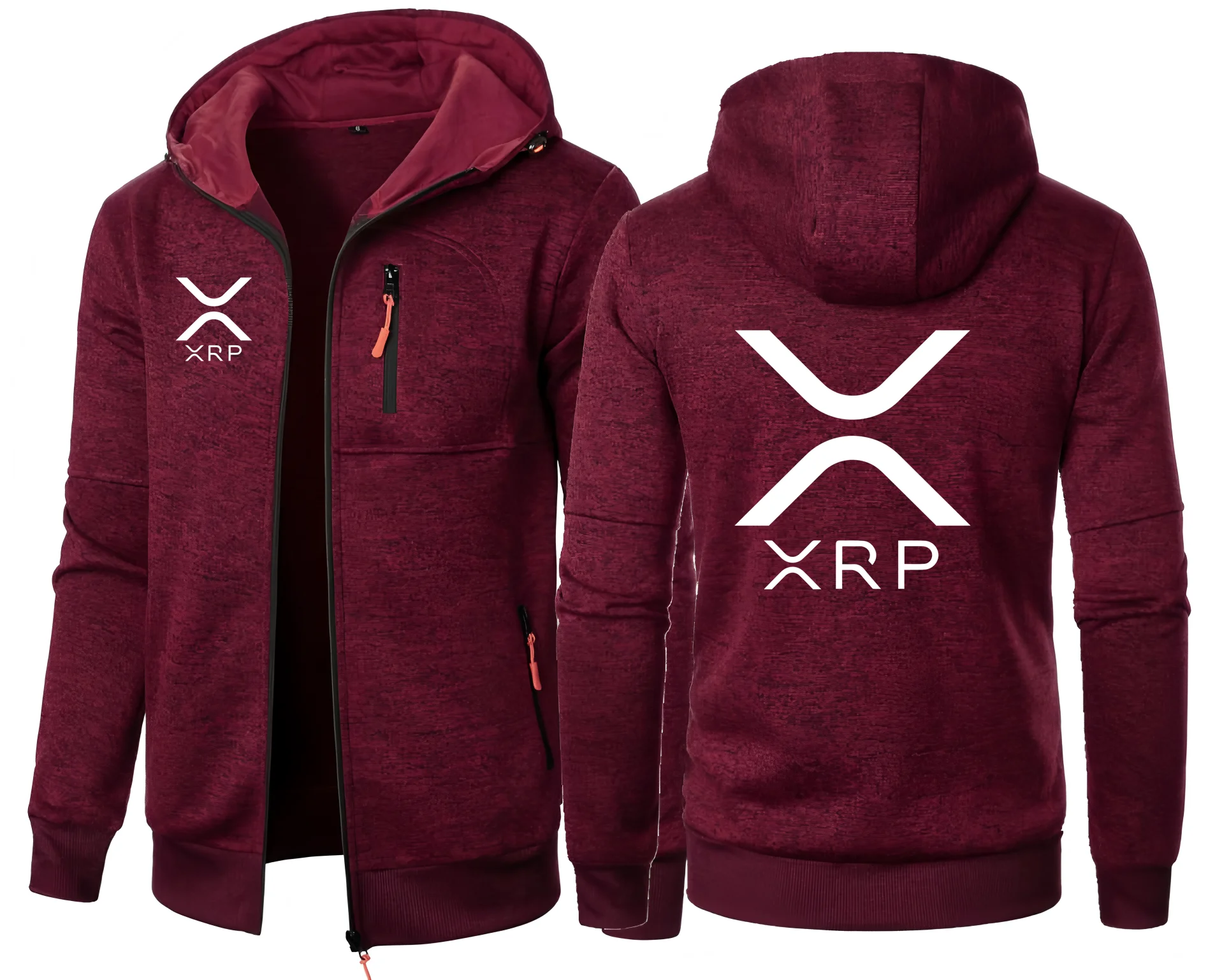 Cryptocurrency Ripple XRP Men's Hoodies Jacquard Sweatshirt Zipper Hooded Sweatshirt Men Clothing Sportswear Casual Jacket
