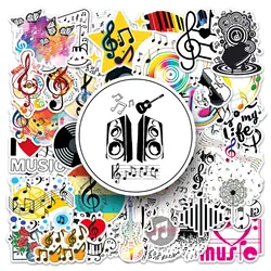 50Pcs Cartoon Music Symbol Series Graffiti Stickers Suitable for Laptop Helmets Desktop Decoration DIY Stickers Toys Wholesale