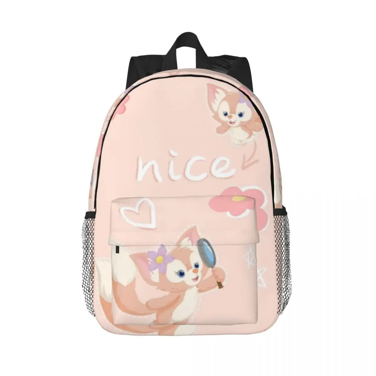 Like-Duffy-and-Friends-Style Lina-Bell New Fashionable Pattern School Bag Print Lightweight Backpack 15inch