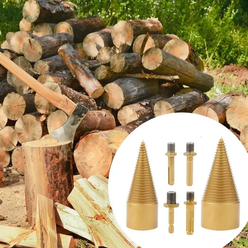 Log Splitter Drill Bit Log Splitting Wood Splitter Heavy Duty Drill Bit Sturdy Multi-Functional Electric Log Splitter Hex Drill