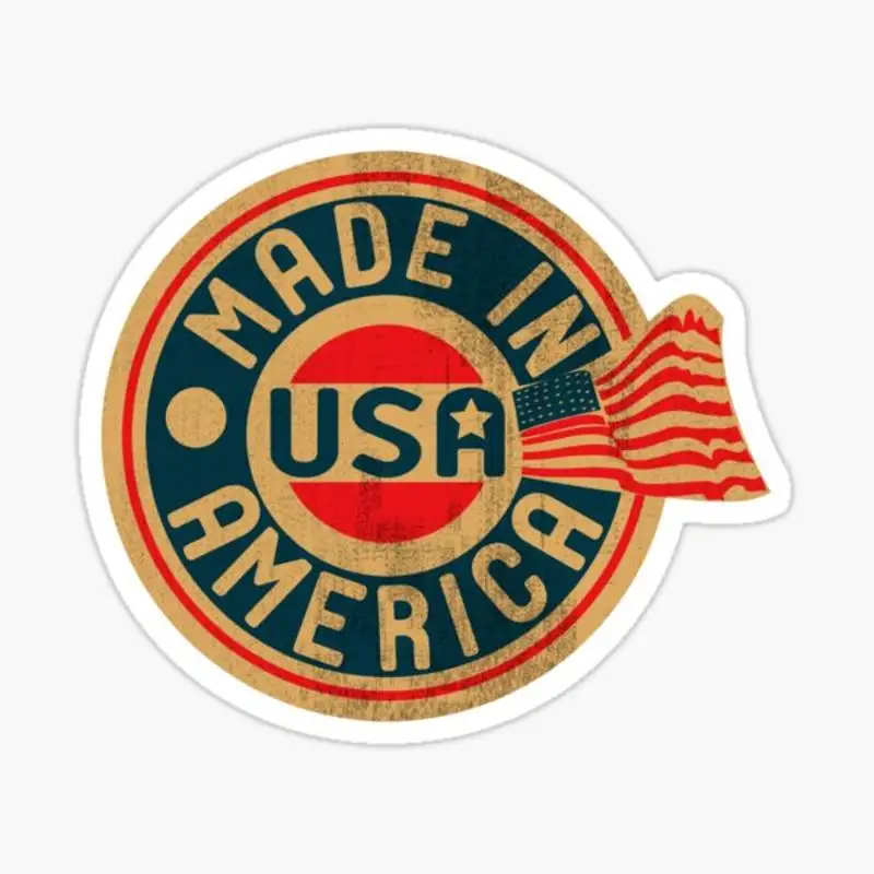 Made In Usa Vintage Patch Sticker for Laptop Decor Bedroom Car Cute Cartoon Art Fashionable Public Suitcase