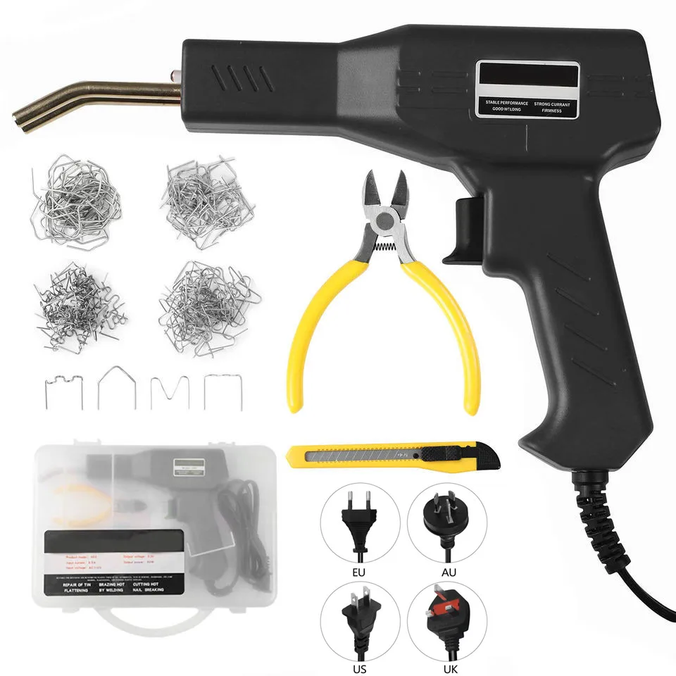 for 50W Plastic Weld Gun Portable Plastic Welding Repair Kit Car Bumper Welder Machine 200Pcs Staples