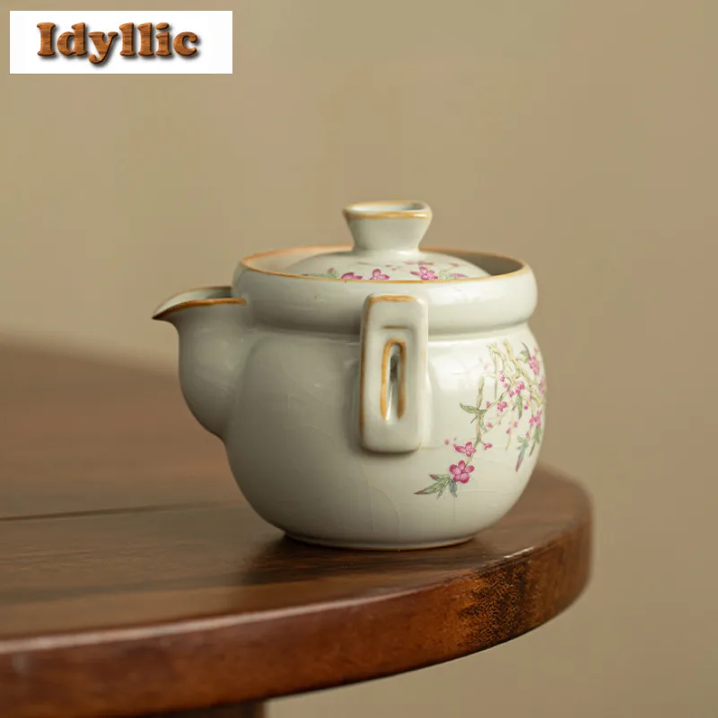 160 مللي رو فرن زهر الخوخ اليد انتزاع إبريق الشاي المساعد على التحلل الشاي القديم وعاء صنع الشاي غلاية مع فلتر Puer Teaware لوازم الحرفية #6