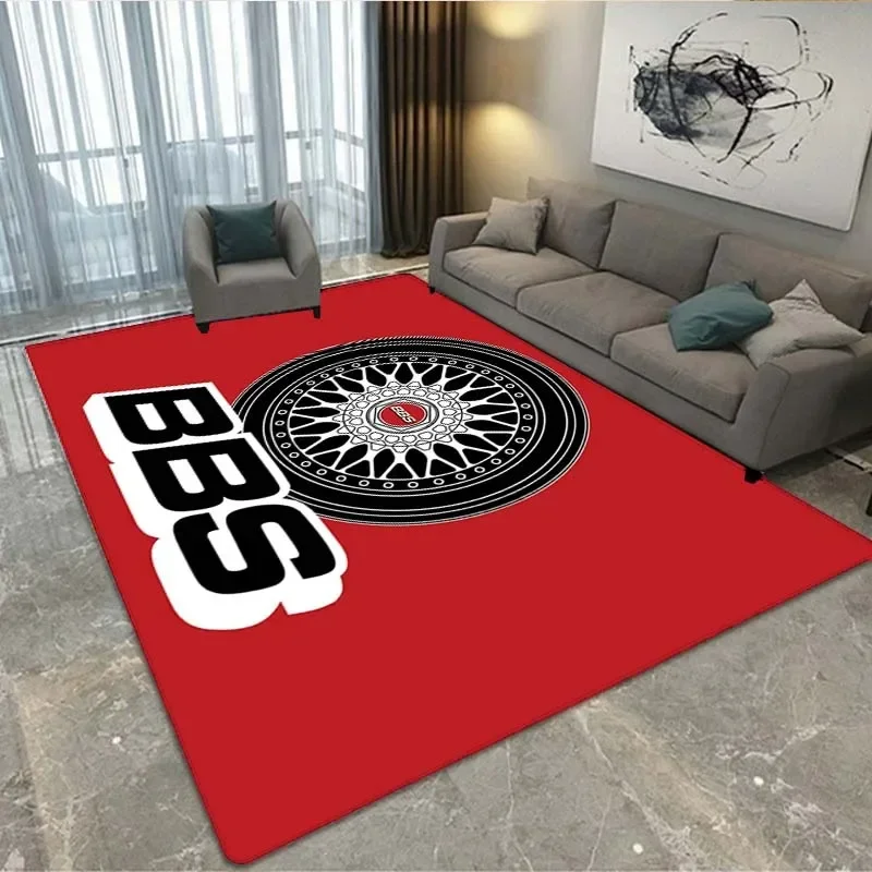 

BBS racing 3D printed carpet, living room and bedroom decorative carpet, kitchen and bathroom anti-skid floor mat, door mat-Rug