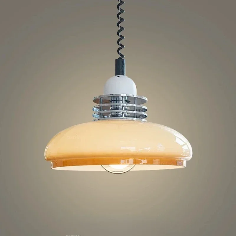 Retro Retractable Chandeliers Modern Bauhaus Glass Pendant Light Medieval Restaurant Bar Bedroom Study Pendant Hanging Lamp