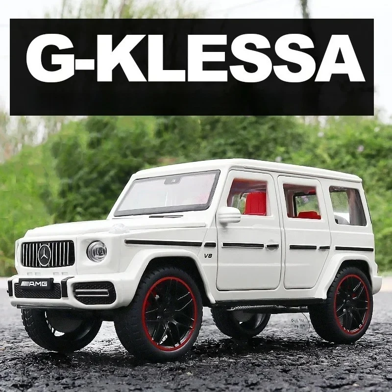 1:22 AMG G63 Off-road Car Simulation Diecast Metal Alloy Model Car Sound Light Pull Back Collection Kids Toy Gifts