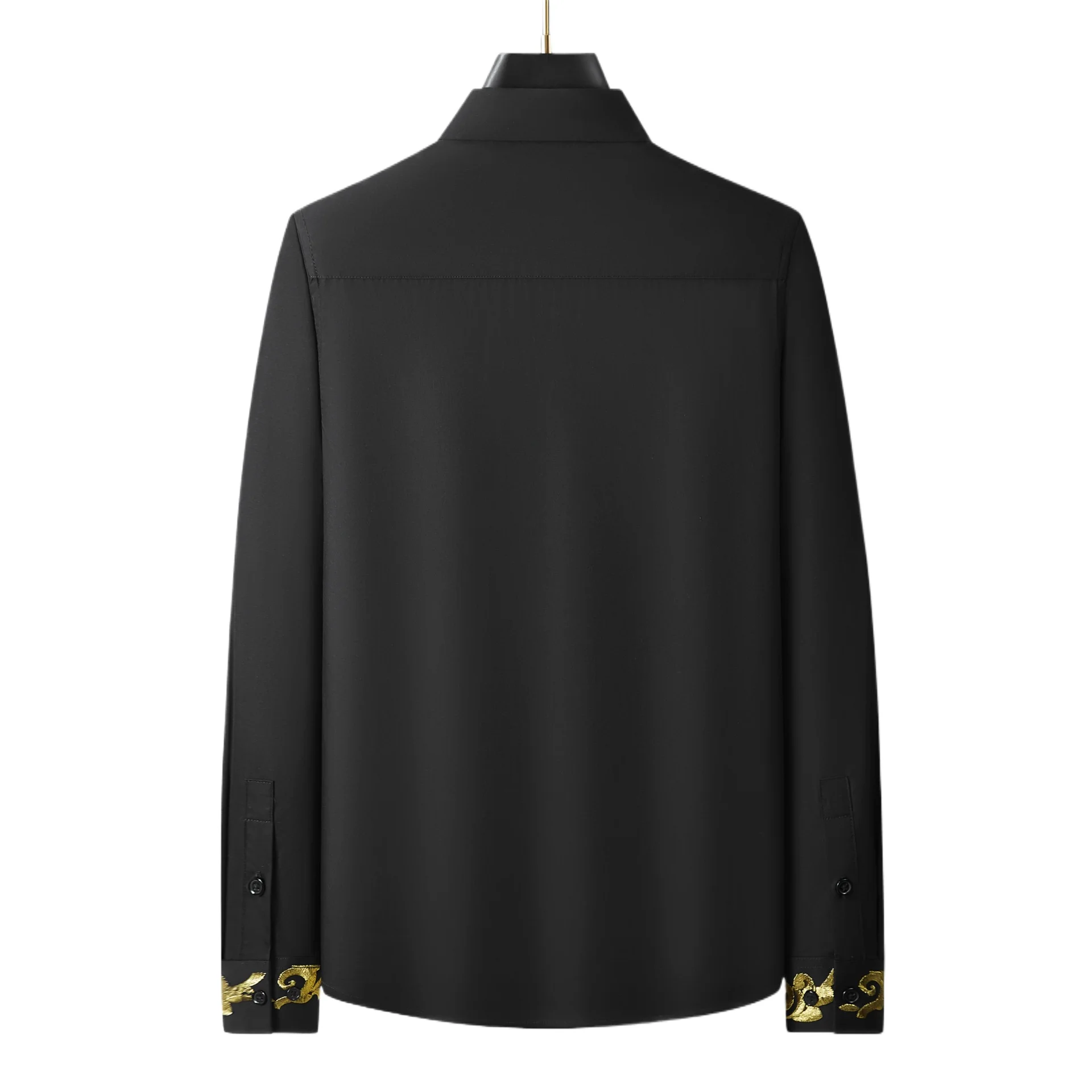 Luxury Embroidered Men's Shirt Casual Business Dress Shirts Long Sleeve Banquet Social Shirt Stage Performance Star Costumes