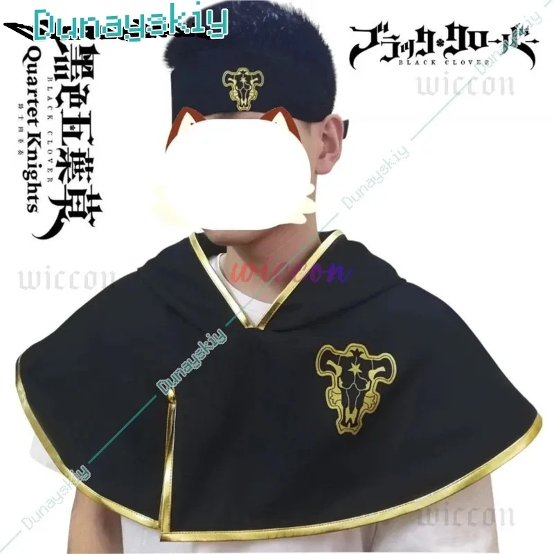 

ff34Anime Clover Asta Yuno Wig Black Bull Shawl Headband Cosplay Costume Man Top Cloak Halloween Costumes