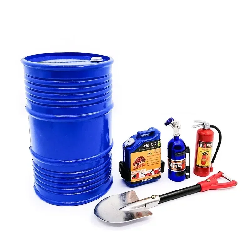 Kit de decoraciones simuladas para coche teledirigido, pala de tambor de aceite, botella de nitrógeno para 1/10 RC Crawler SCX10 TRX4, 5 uds.