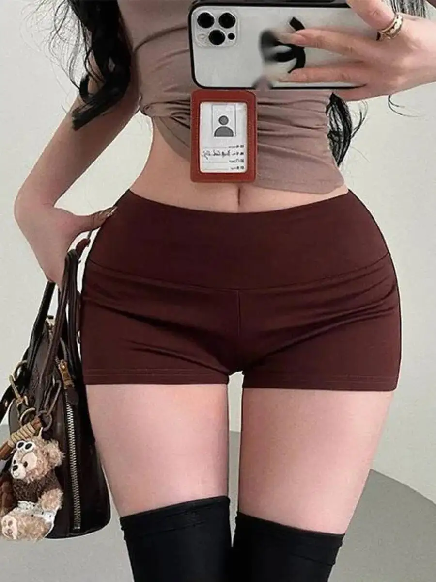 

Pure Desire Spicy Girl Сексуальные эластичные обтягивающие шорты с высокой талией для отдыха, облегающие бедра, популярные модные женские летние корейские шорты Q8BV