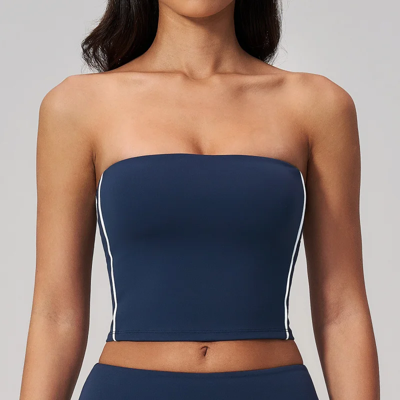 

Women's Gym Outfit Strapless Sports Bra Sporty Woman Top Summer Women Underwear Push Up Bra Active Wear Fitness Strapless Bra