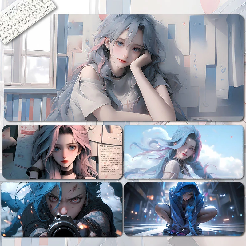 Arcane Computer Mat Custom Mouse Pad Gamer Desk Protector Table Pads Anime Rug Pc Accessories Gaming Mousepad Deskmat Jinx Mats