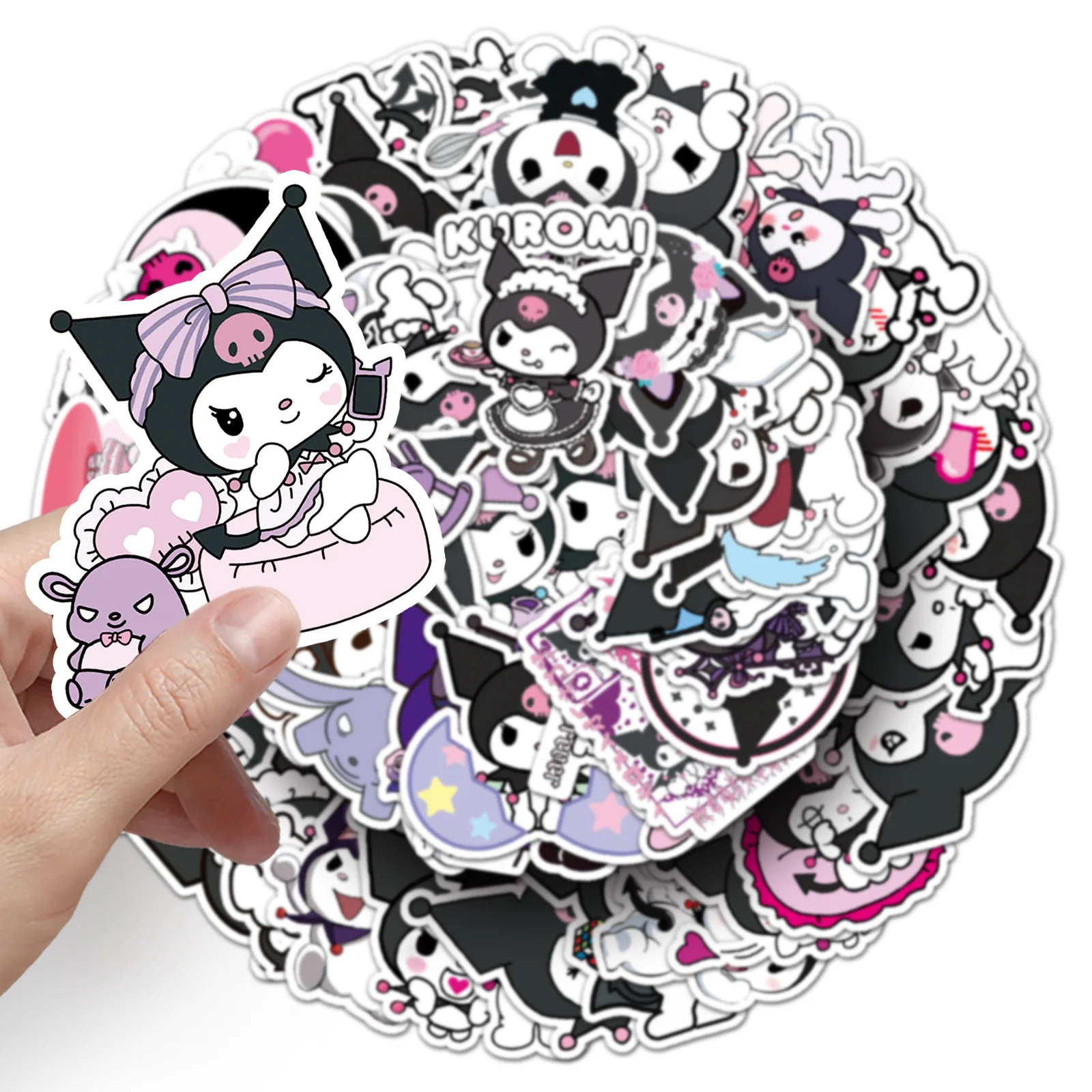 

100Pcs Sanrio Kuromi Anime Cartoon Stickers Kawaii Graffiti Decal For Skateboard Bicycle Guitar Laptop Stickers Girls Toy Gift