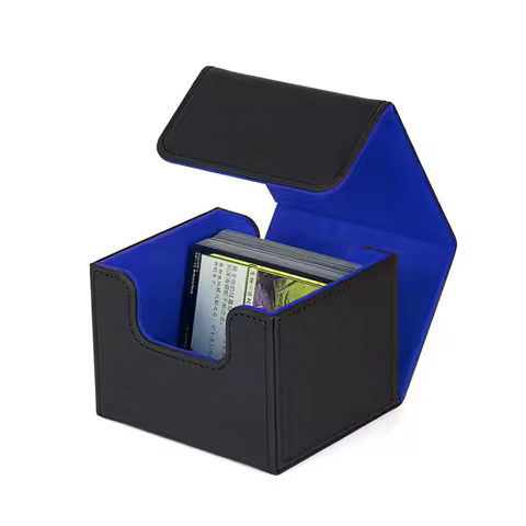 New PU Leather Trading Card Case - Portable Deck Storage Box for Collectible Game Cards Protector &amp; Organizer