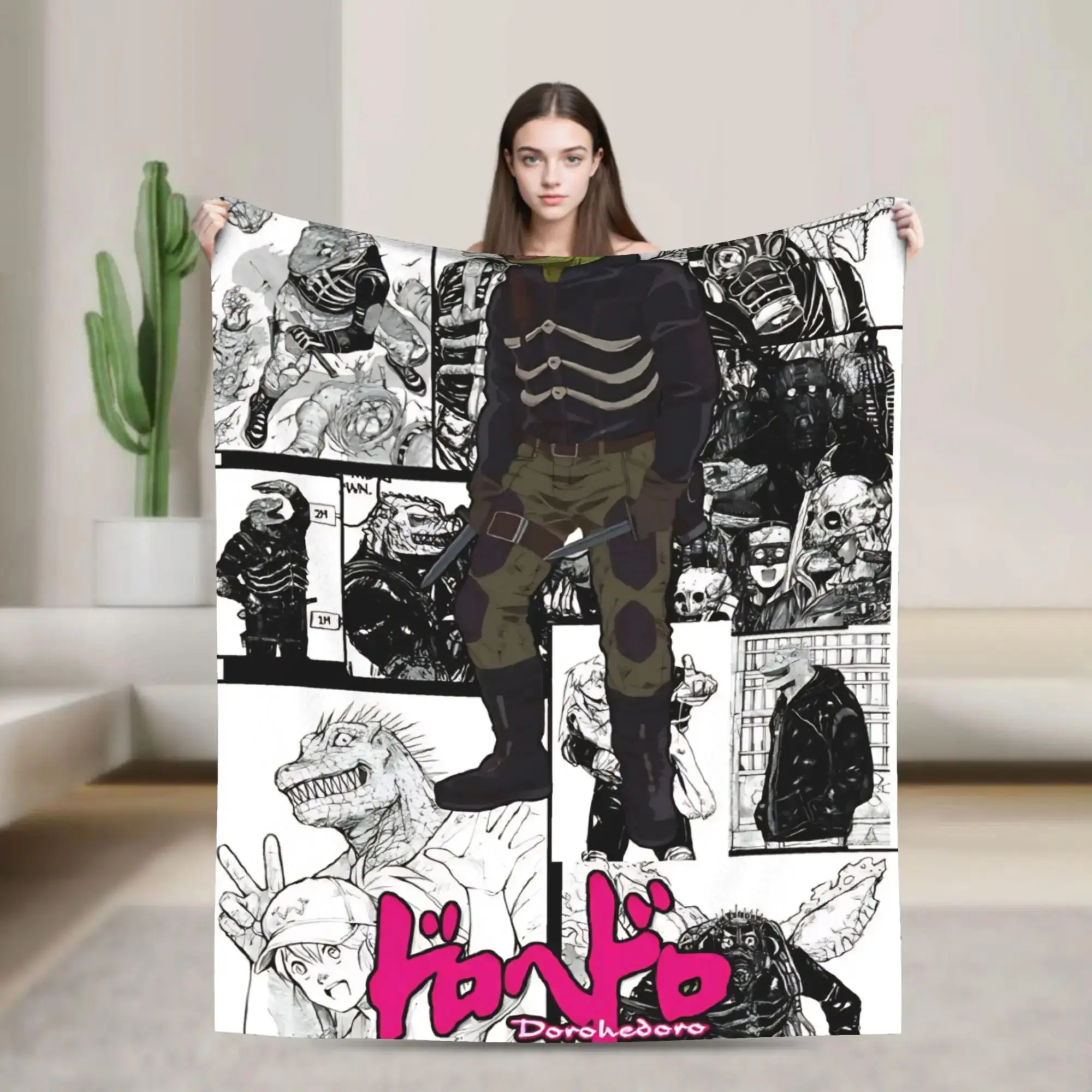 

Dorohedoro Kaiman Soft Plush Throw Blanket for Camping Living Room Sofa Bed Flannel Funny Bedspread Cover