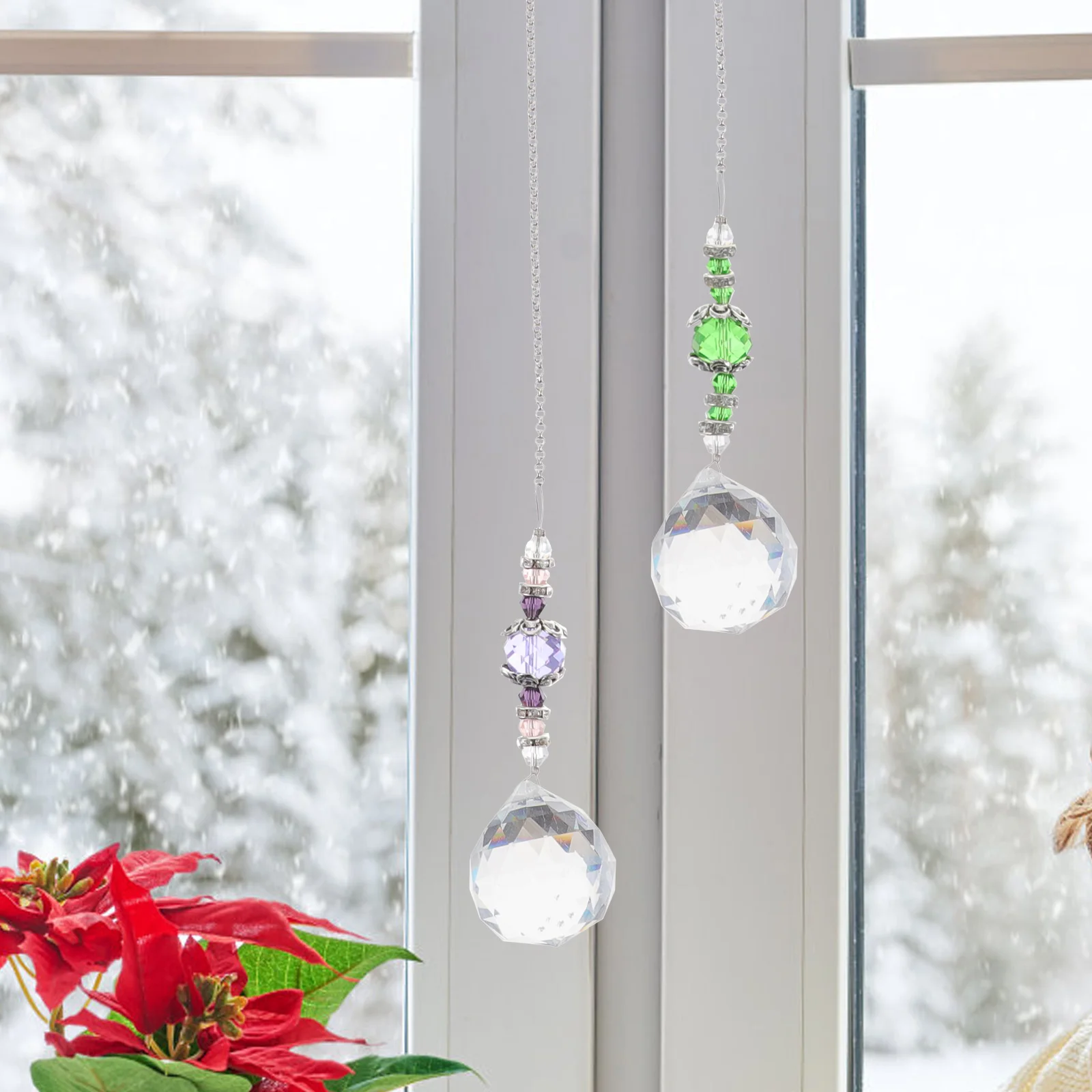 

Sun Catcher for Windows 4pcs Crystal Suncatcher Hanging Pendant Rainbow Prism Home Office Garden Decoration Window Dcor Gift