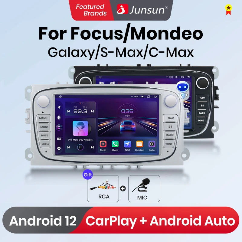 Junsun Wireless CarPlay Android Auto Car Radio for Ford Focus S-Max Mondeo Galaxy C-Max Kuga Car Intelligent Systems Car Radio