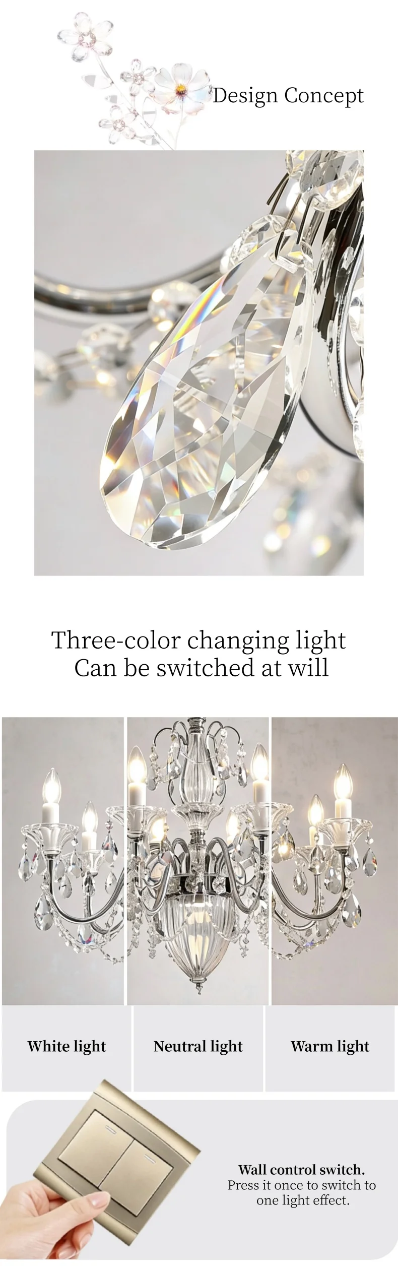 French Chandelier Europe Villa Candle E14 Pendant