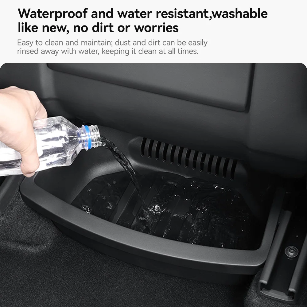 YZ TPE Under Seat Storage Box For Tesla Model Y 6-Seat Front Rear Lower Drawer Organizer Tray Stowing Holder Car Interior - view 5