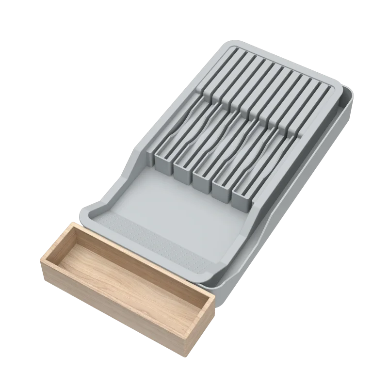 

Kitchen plastic adjustable expandable eco-friendly modern tableware drawer organizer with baffle suitable for cabinets