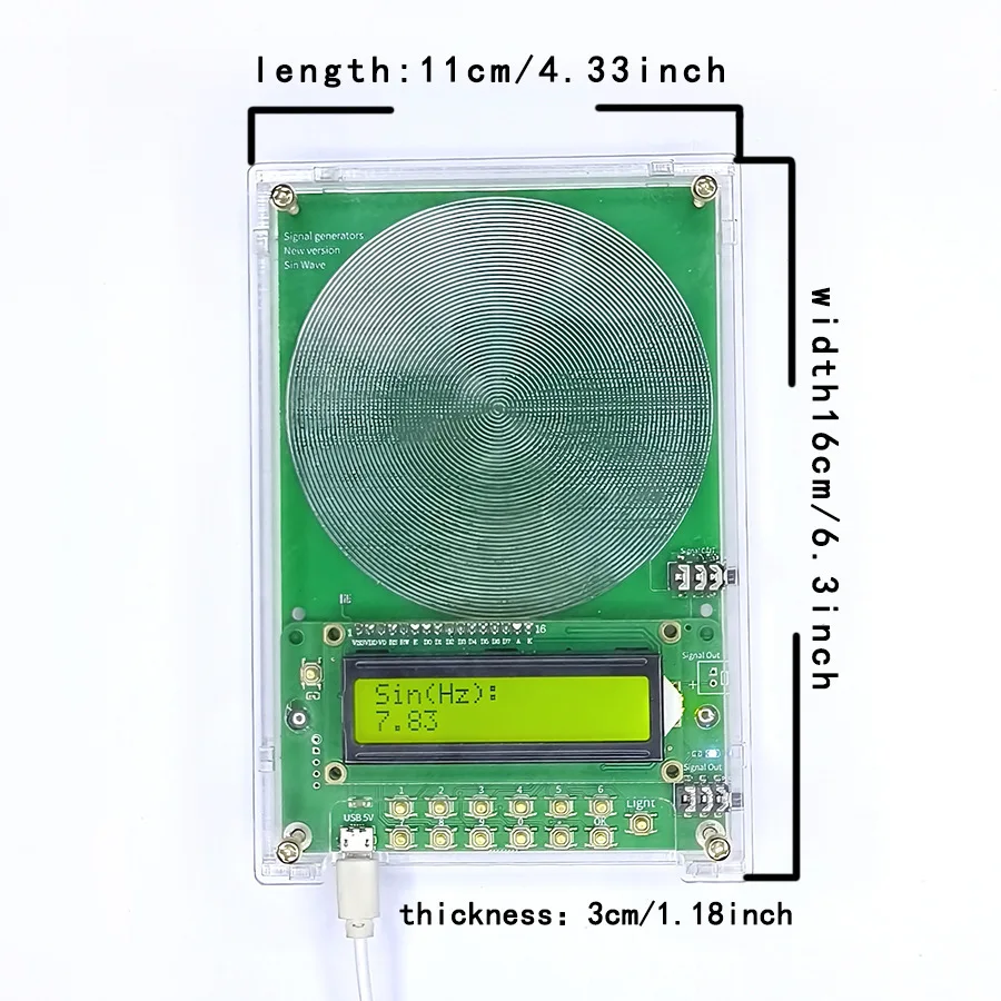 0.1Hz-99999Hz Adjustable Schumann Wave Generator with BTX V2 V3 Antenna Board, Resonator