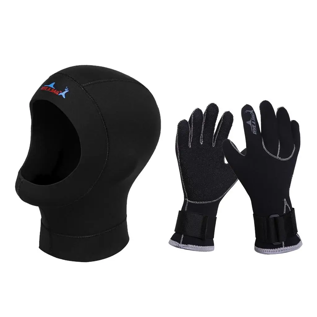 Stretch Neoprene Gloves 3mm Diving Gloves with Neoprene Hood Water Sports