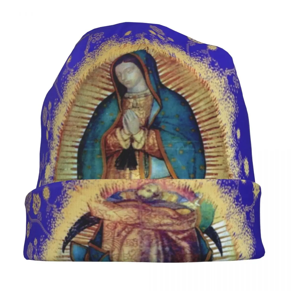 Guadalupe Mexican Virgin Mary Mexico Caps Goth Men Women Outdoor Skullies Beanies Hat Warm Thermal Elastic Bonnet Knitting Hats