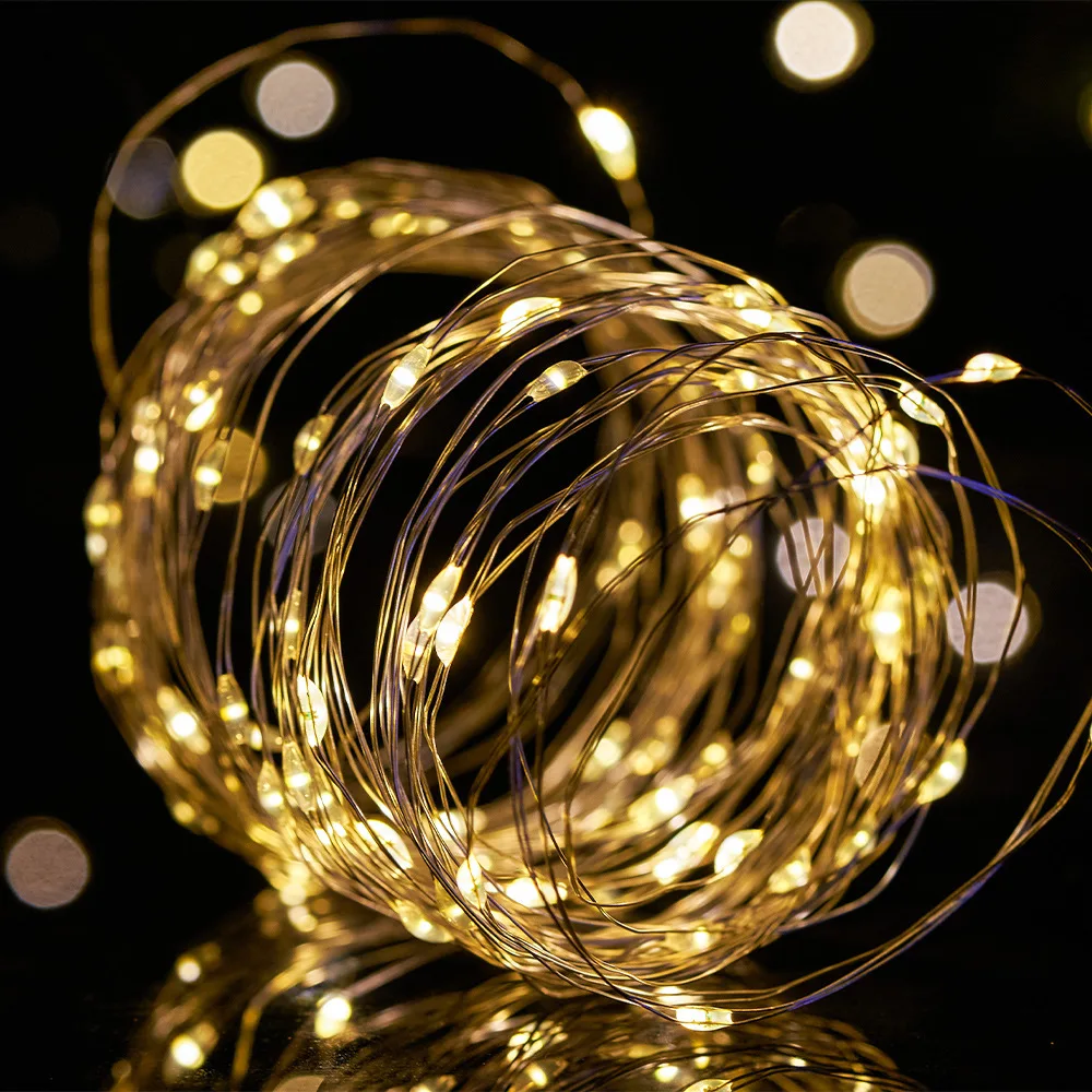 

5/10/20M Fairy Light String USB LED String Copper for Home Wedding Easter Light String Party Warm White Holiday Party Decoration