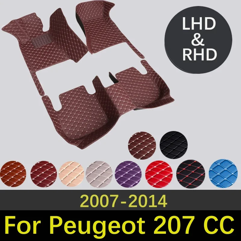 

Custom High Quality Leather Car Floor Mats For Peugeot 207 CC 2007~2014 Interior Accessories Carpets Car Styling Rug 0601