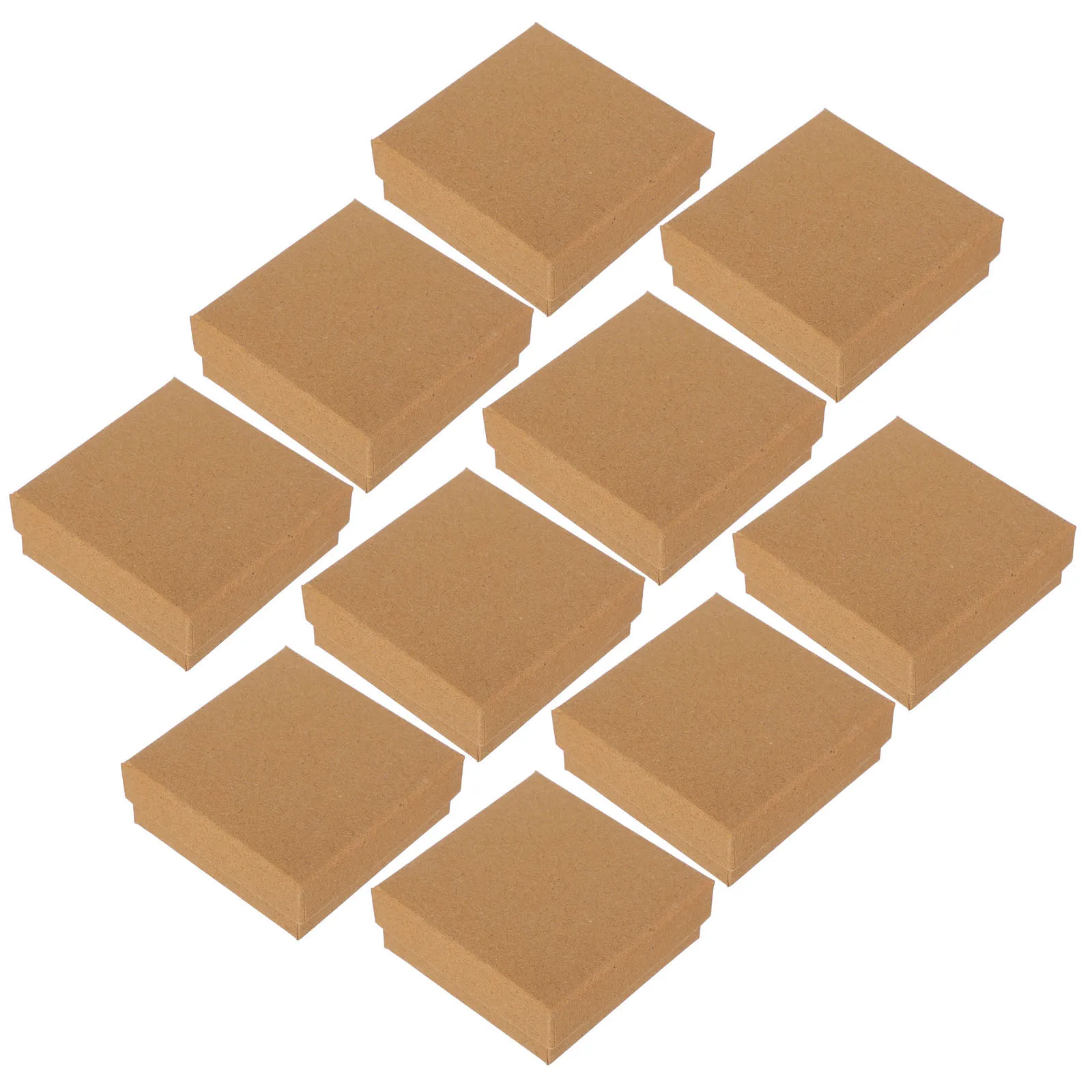 10Pcs Black Jewelry Box with Sponge Insert for Earring Necklace Storage Portable Gift Present Organizing Case