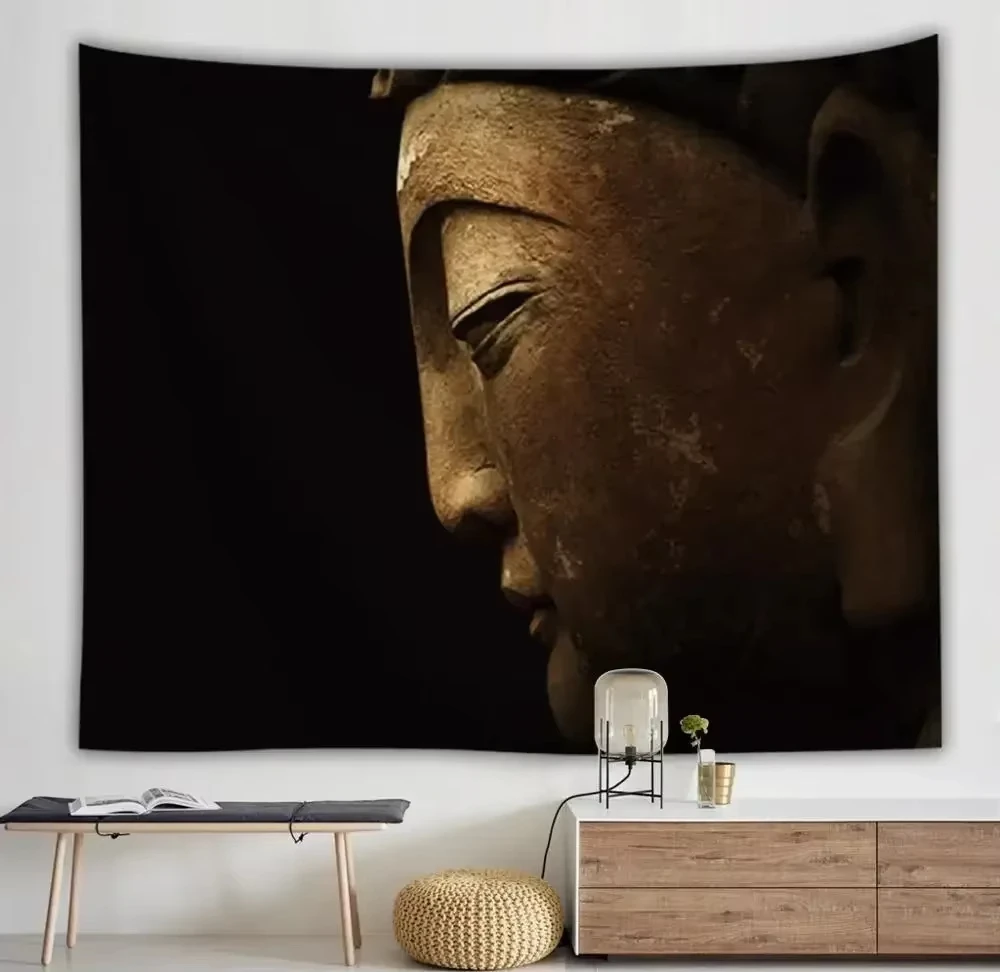 بوذا تمثال نسيج التوأم الهبي الجدار الشنق المفرش رمي غطاء البوهيمي الشاطئ حصيرة الملابس ديكور فني المنزل نسيج