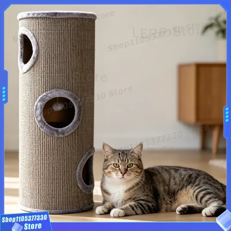 Custom Multi Layer Sisal Cat Scratching Tower Wholesale Durable Scratching Plate Column For Cats Furniture Pet Supplies