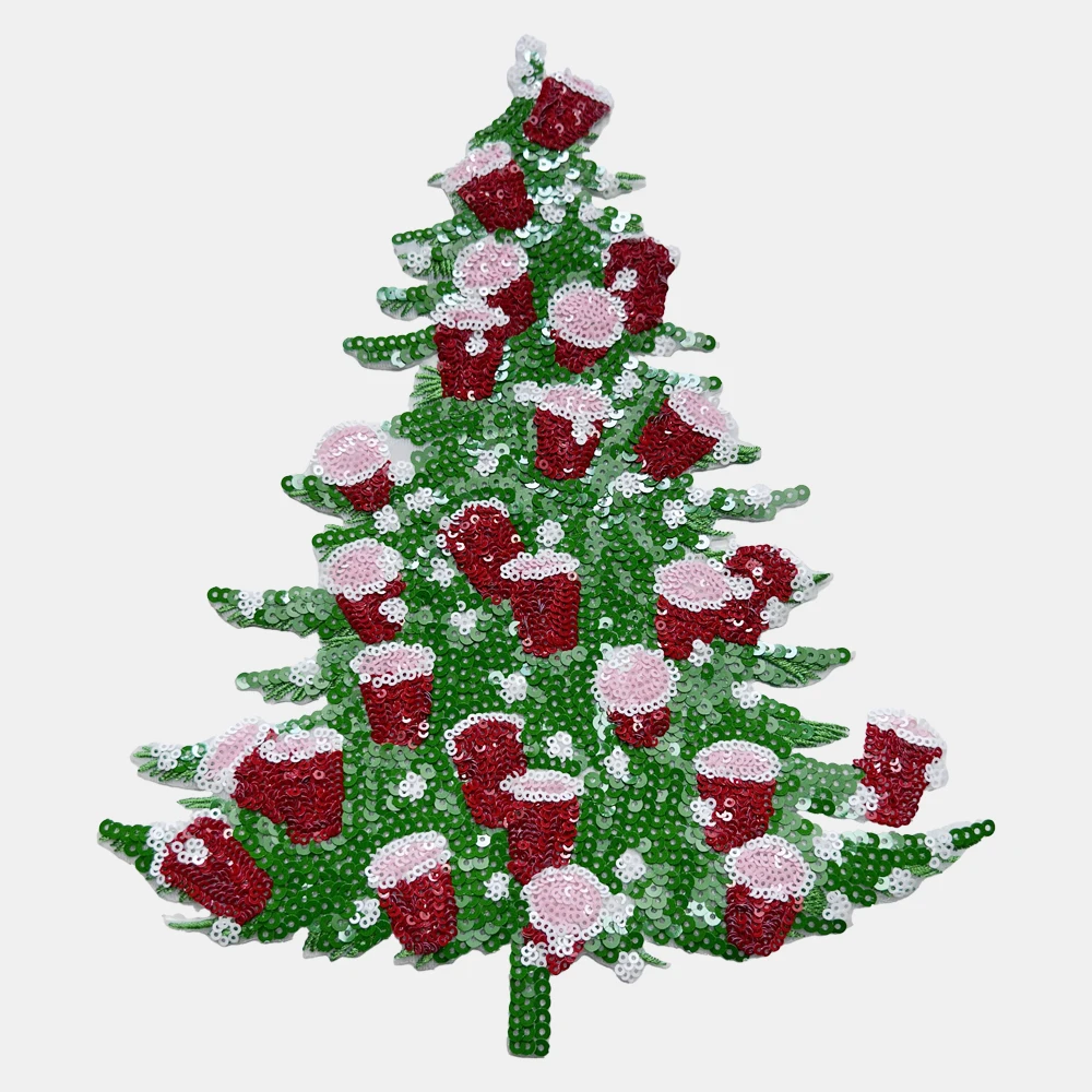 

1 шт., патч с блестками на рождественскую елку, 25 х31 см