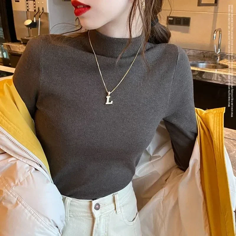 Women's Long Sleeve T-shirt Trending Clothing Polyester Top Female Autumn Winter Sale Korean Popular Clothes Clearance Reviews