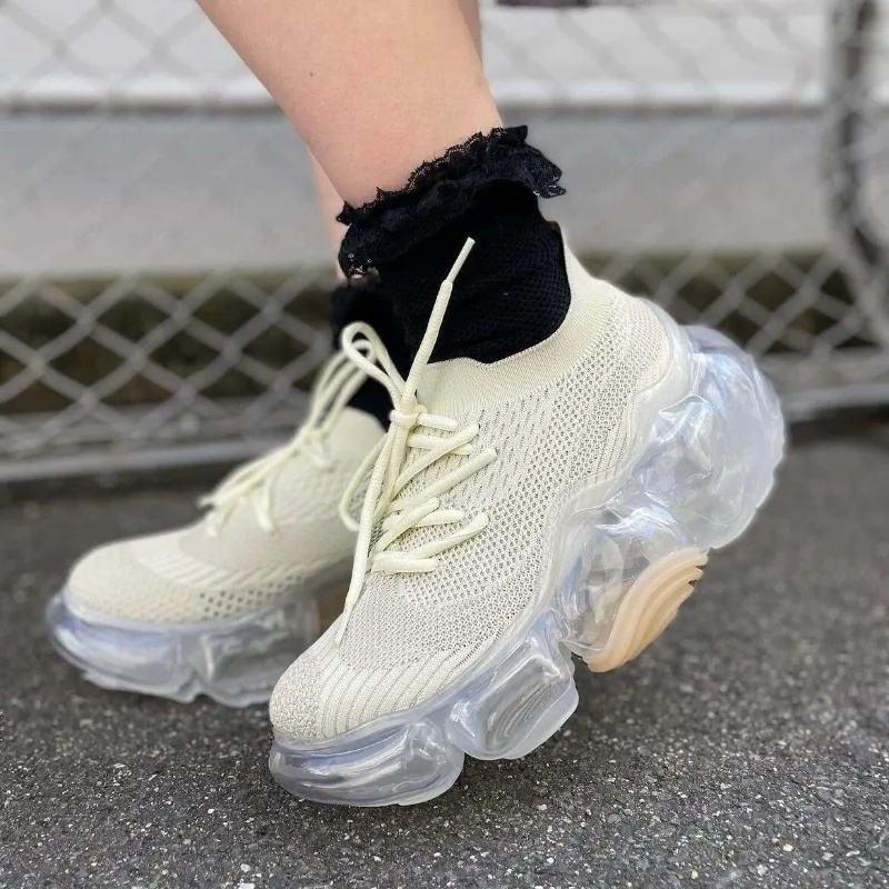 

2026 New Running Shoes For Women Thick Bottom Walking Shoes Ladies Mesh Breathable Training Shoe Designer Female Sneakers