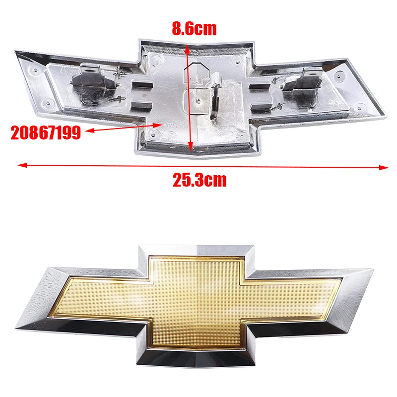 1 قطعة 25.3 سنتيمتر ثلاثية الأبعاد ABS شعار السيارة الأمامي سيارة الجبهة شواء شعار الجبهة هود ملصق التصميم اكسسوارات لشروليه 12-14 ماليبو
