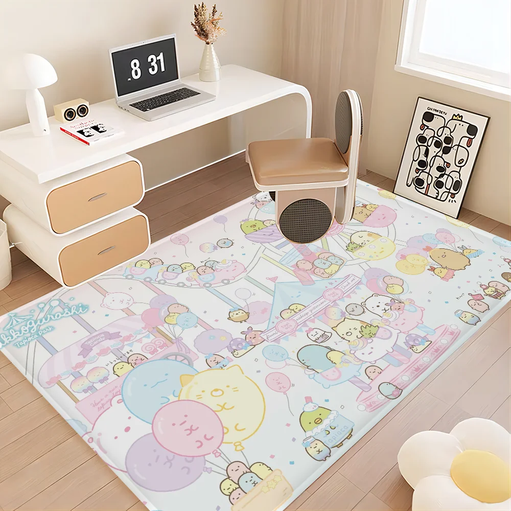 Cartoon Pink Sumikko Gurashi  Floor Mat Floor Mat INS Style Soft Bedroom Floor House Laundry Mat Anti-skid Household Carpets